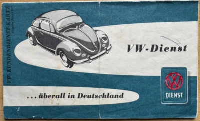 Volkswagen VW Dienst überall in Deutschland, Karte + Händlerverzeichnis, 1957 - Bild 1 von 4
