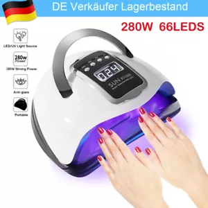 280W LED UV Lampe Nagel Gel Lichthärtungsgerät Sensor LCD Nageltrockner 4-Timer - Bild 1 von 11