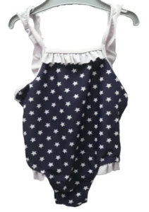 Grain de Blé maillot de bain bleu marine gris étoiles une pièce bébé 12 mois - Picture 1 of 2