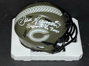 Dan Hampton Bears Auto Signed Salute To Service Mini Helmet Beckett Troops - Picture 1 of 2