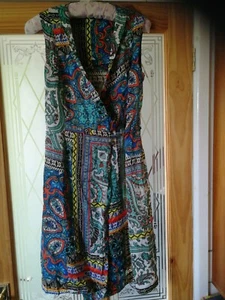 Monsoon Wrap around Dress size 8 Vintage Paisley - Picture 1 of 5