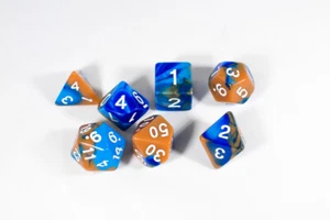 AGUAS FANGOSAS TRICOLOR REMOLINO AZUL/AZUL/MARRÓN Dados BrycesDice DnD Poliédrico - Imagen 1 de 1
