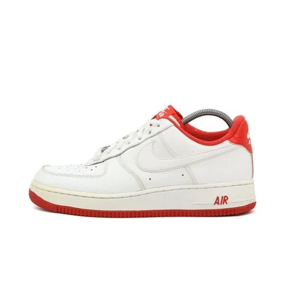 Nike Damen Air Force 1 Low Schuh Weiß/Rot Leder Niedrig ämpfung Sneaker EU 40 - Bild 1 von 4