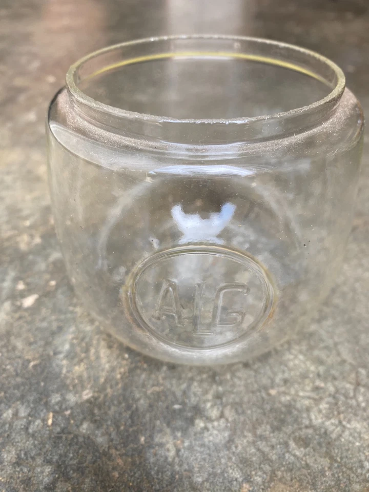 GLOBE EN VERRE POUR LAMPE TEMPETE estampillé ALG - Photo 1/3