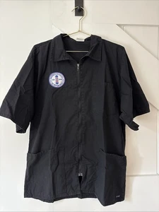 RMF Scrubs Barber School Of Pittsburgh Full Zip Jacket Pockets Hair Barber Shop - Picture 1 of 14