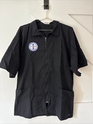 RMF Scrubs Barber School Of Pittsburgh Full Zip Jacket Pockets Hair Barber Shop - Image 1 of 4