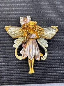 Jw1 Kirks Folly Pin Anhänger Primel Blume Fee Pastell Emaille goldfarben G105 - Bild 1 von 12
