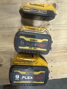 Dewalt Batteries For Parts Or Repair 60v & 20v Lot Of 3 6ah 9ah - Picture 1 of 8