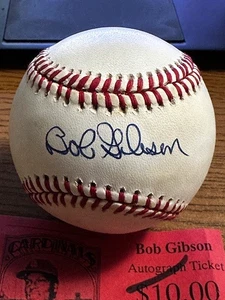 BOB GIBSON SIGNED AUTOGRAPHED ONL BASEBALL! Cardinals! HOF! - Picture 1 of 2