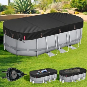 QH.HOME 7x10 Ft Oval Windproof Pool Cover for Above Ground Pools - Picture 1 of 3