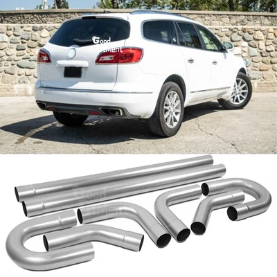8Pcs 2.5" Straight Bend DIY Custom Exhaust Pipe Tip Kit For Buick Enclave 09-17 Foto 1 de 4