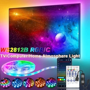 Musik SYNC WS2812B RGBIC LED Streifen Licht Traum Farbe Bluetooth App 5V USB PC TV - Bild 1 von 7