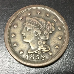 1852 Large Cent BRAIDED HAIR from E.A.C. Member Collection (LC-11) - Picture 1 of 5