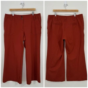 Maeve Anthropologie Knit Wide Leg Trouser Pants Plus Size 18W Cedar Orange - Picture 1 of 12