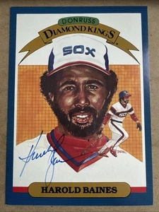 1986 Donruss Diamond Kings #13 HAROLD BAINE Signed Autographed 5x7 WHITE SOX - Picture 1 of 2