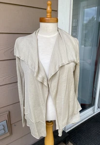 ELIE TAHARI Sabria Beige/Linen Color Draped Open Cardigan Sweater xs/s - Picture 1 of 5