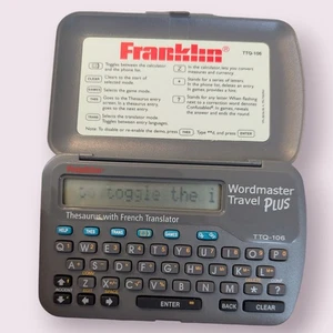 Franklin Wordmaster Travel Plus TTQ-106 Englisch nach Französisch Übersetzer - Bild 1 von 8