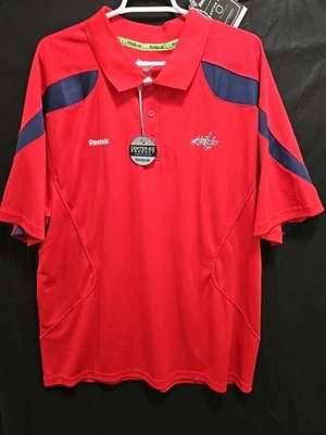 NWT Washington Capitals Reebok Center Ice Polo Shirt Men’s 2XL Red - Image 1 of 4