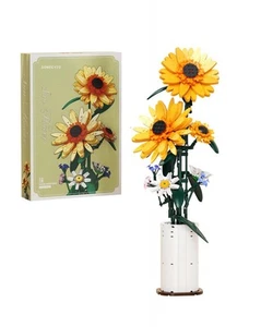 Sunflower Building Blocks Sets Flower Bouquet with Vase for Adults Teens, Flo... - Picture 1 of 6