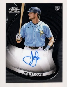 JOSH LOWE 2022 TOPPS CHROME BLACK ROOKIE RC ON CARD AUTO **RAYS** - Picture 1 of 2
