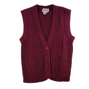Vtg S Small Sweater Knit Vest Women’s Retro Granny Grandmacore Retro Boho V-Neck - Picture 1 of 8