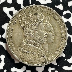 1861 Germany Prussia 1 Thaler Lot#JM9866 Large Silver! Nice! - Picture 1 of 2