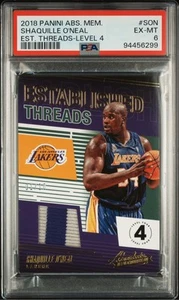 2018-19 Panini Absolute Established Threads/10 PSA 6 Shaquille O'Neal Lakers - Imagen 1 de 2