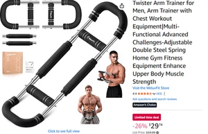 Armtrainingsgerät für Männer verstellbar Twister Bar Trainer für Brust & Kraft - Bild 1 von 7