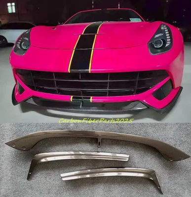 For Ferrari F12 Berlinetta 2013-2017 Carbon Fiber Front Bumper Lip Splitter 3pcs - Imagem 1 de 4