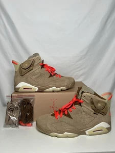 2021 NIKE AIR JORDAN 6 VI  DH0690-200 TRAVIS SCOTT BRITISH KHAKI 8.5 Men’s New - Picture 1 of 24