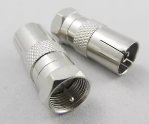 10 piezas adaptador conector de antena de TV CCTV F macho enchufe a TV PAL hembra - Imagen 1 de 2