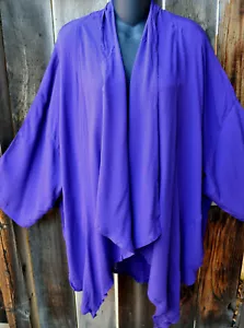 MISSION CANYON ART TO WEAR 51 SHORT KIMONO DUSTER IN NEW IRIS PURPLE, OS+! - Picture 1 of 4
