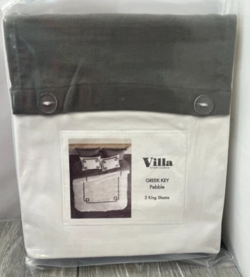 Упаковка из 2 наволочек Villa Noble Excellence Greek Key Pillow Shams White/Pebble King, Ret. $89 - Изображение 1 из 4