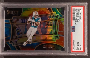 TYREEK HILL🔥🏈TIE-DYE /25 PRIZM PSA 8 CASI NUEVO-COMO NUEVO📈🌟2023 PANINI SELECT #358 DOLPHINS - Imagen 1 de 4