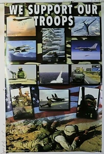 We Support Our Troops rare vintage Poster (22.25" X 34") NOS #3700 - Picture 1 of 1