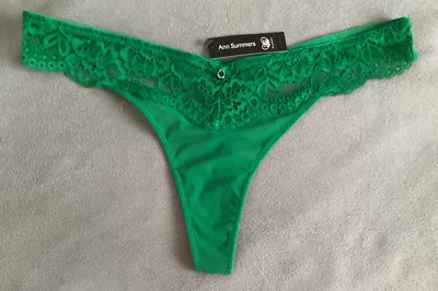 Tanga verde ANN SUMMERS "Sexy Lace Planet" talla 6 - Nuevo con etiquetas Foto 1 de 4