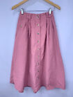 Vintage Cabin Creek Corduroy Pleated Maxi Skirt Button Front Size 8 NWOT SH18