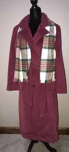 Vintage Nantucket Red Lorendale by BROMLEIGH double breasted lined velour coat. - Picture 1 of 8
