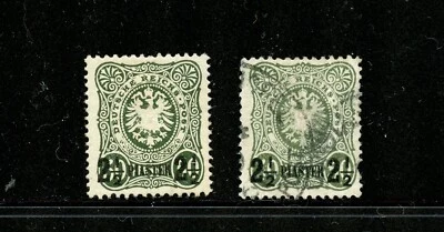 KMC4076-Germany Turkish Empire #6a (G876) O/P Gray Green, M,LH, & U, FVF,CV$485. - Image 1 of 2
