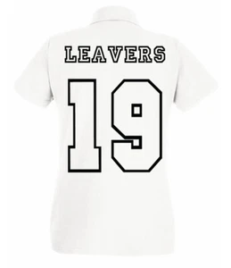 School Leavers Polo Shirt in White Free Marker Pen (Other Colours Available) - Picture 1 of 1