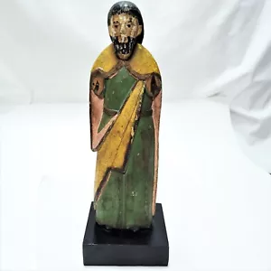 ANTIQUE CARVED WOOD POLYCHROME SANTOS ST. JOSEPH SPANISH COLONIAL PHILIPPINES - Picture 1 of 11