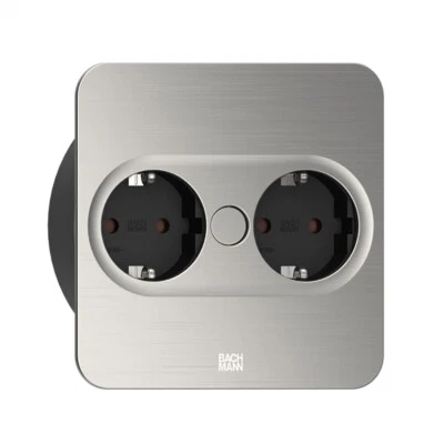 BACHMANN TWIST 2 2xCEE7/3 2,0m AEH effetto acciaio inox quadrato - Immagine 1 di 4