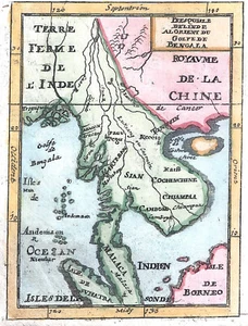 THAILAND VIETNAM CAMBODIA "..Orient du golf de Bengala" 1719 M. MALLET ORIGINAL - Picture 1 of 5