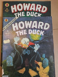 2 x HOWARD THE DUCK magazines, Marvel, #5 #7 Man-Thing Drakula, B&W - Picture 1 of 6