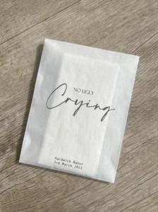 Any Design Personalised Wedding Tissue Packs | Wedding Favours | No Ugly Crying - Picture 1 of 4