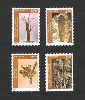 India 1997 Birbal Sahni Institute of Palaeobotany Fossils stamp set 4v MNH - Image 1 of 2