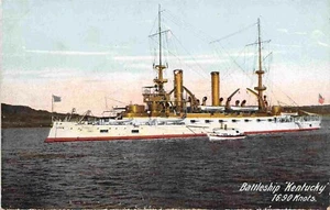 USS Kentucky Battleship US Navy Ship 1905c postcard - Picture 1 of 2