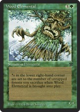 1X Wood Elemental - Legends - Italian, NM/EX MTG CARD