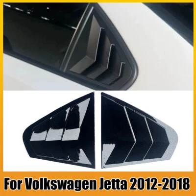 Par de cubiertas de persiana de persiana de ventana trasera negra brillante para Volkswagen Jetta 2012-2018 Foto 1 de 4