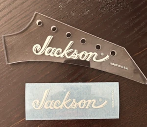 Jackson USA Guitar Headstock logo Raised UV DTF Sticker Decal White - Picture 1 of 7